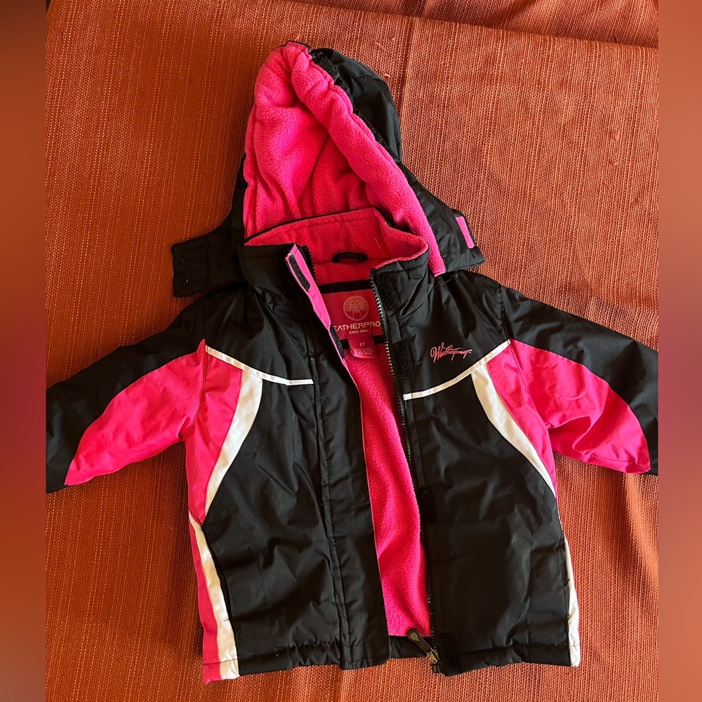 2T Weatherproof black and pink winter jacket
